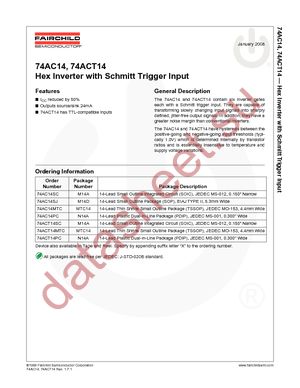 74ACT14MTC datasheet  